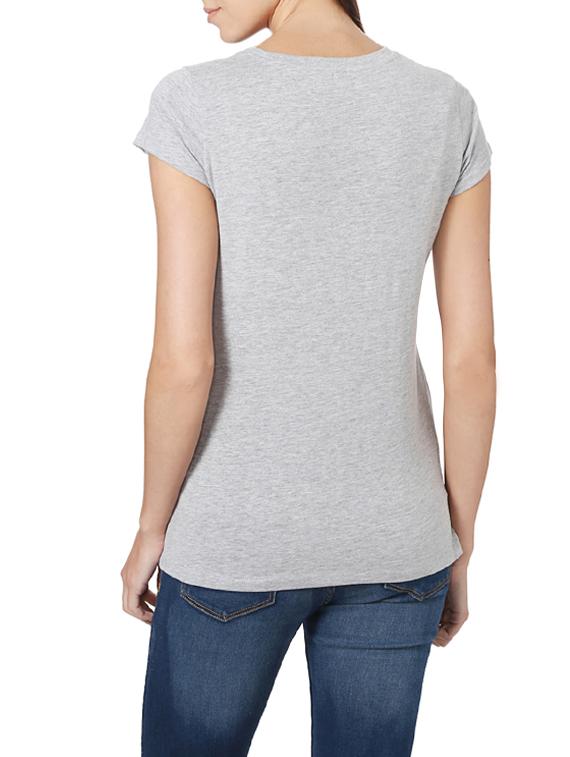 grey cotton casual tee - 14194808 - Zoom Image - 2