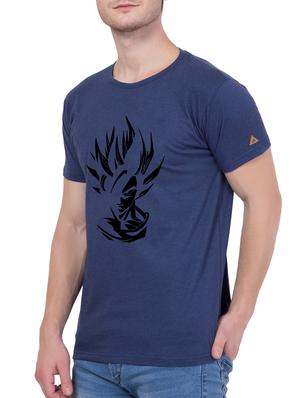 navy blue cotton chest print t-shirt - 14205495 - Standard Image - 2