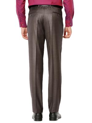 brown polyester blend pleated trouser - 14206603 - Standard Image - 2