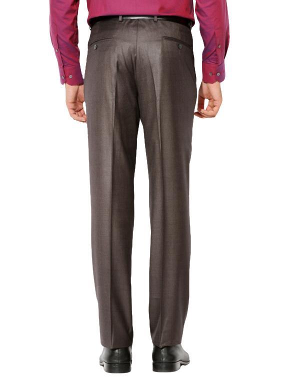 brown polyester blend pleated trouser - 14206603 - Zoom Image - 2