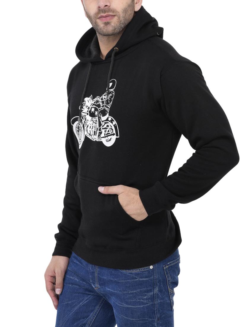 black printed fleece sweatshirt - 14209627 - Zoom Image - 2