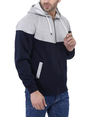 navy blue fleece color block sweatshirt - 14209635 - Standard Image - 2