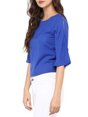 solid blue regular top - 14212485 - Standard Image - 2