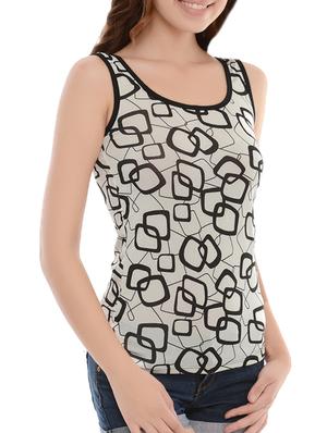 black printed nylon tank tee - 14214494 - Standard Image - 2