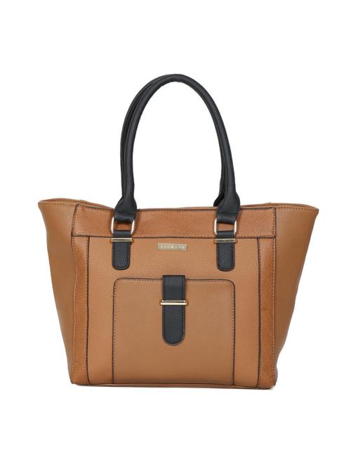 tan leatherette regular handbag - 14215293 - Very Small Image - 1