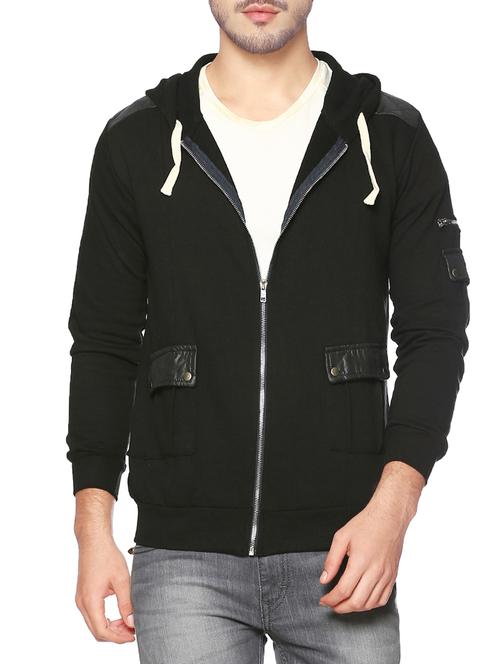 black cotton sweatshirt - 14216084 - Very Small Image - 1