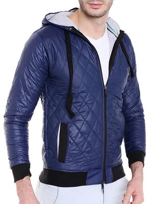 blue nylon blend quilted jacket - 14216110 - Standard Image - 2