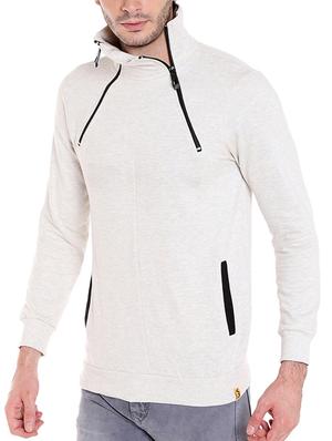 solid off white cotton sweatshirt - 14216140 - Standard Image - 2