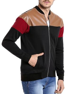 black cotton casual jacket - 14219065 - Standard Image - 2