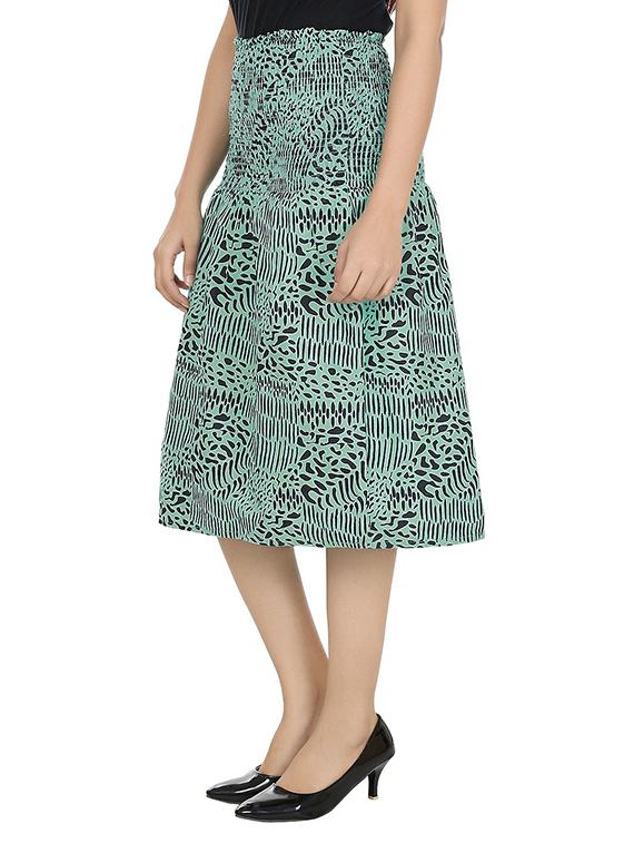 green printed cotton skirt - 14220296 - Zoom Image - 2