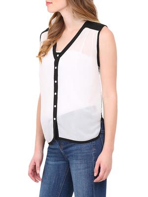white poly georgette casual top - 14221845 - Standard Image - 2