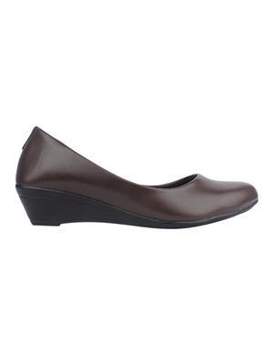 brown faux leather slip on formal shoes - 14223305 - Standard Image - 2