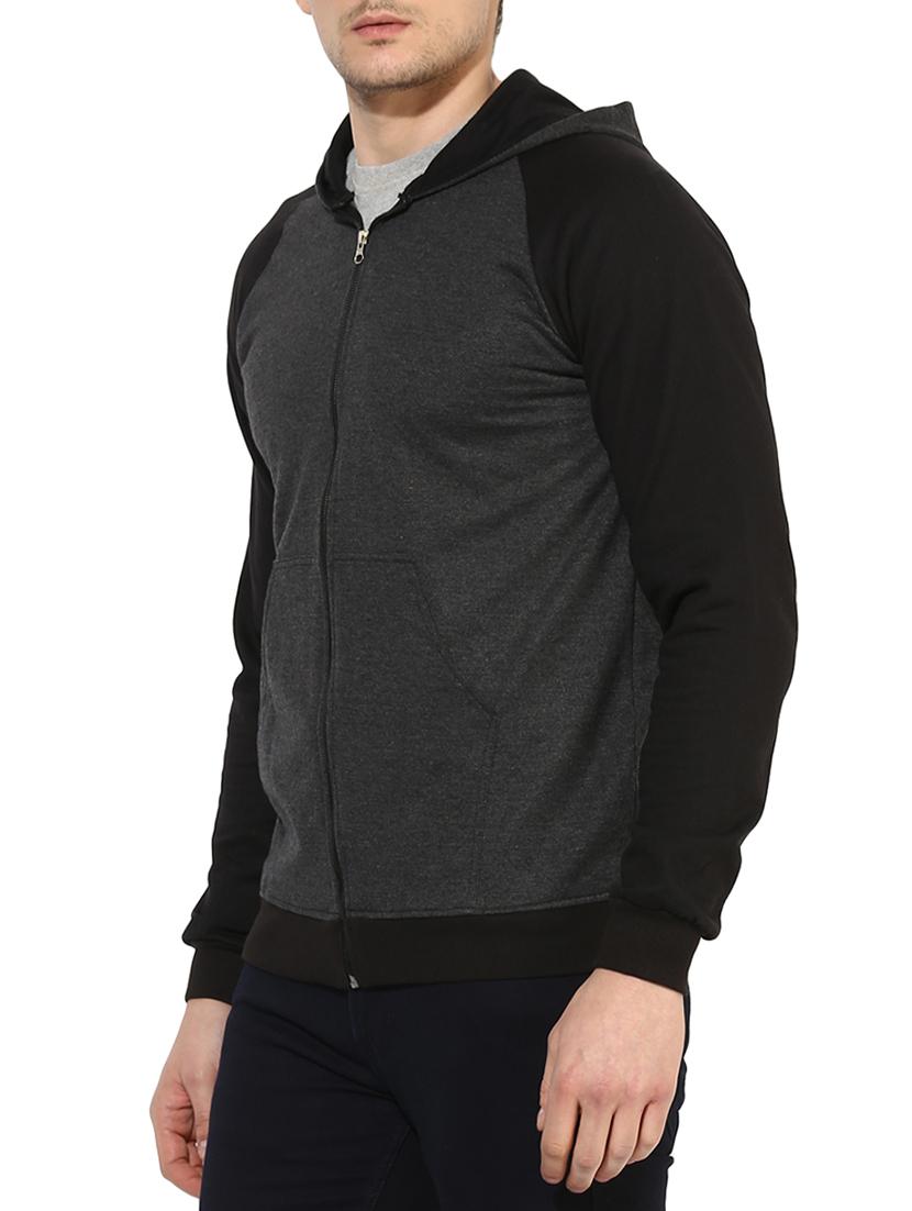 grey cotton color block sweatshirt - 14223353 - Zoom Image - 2