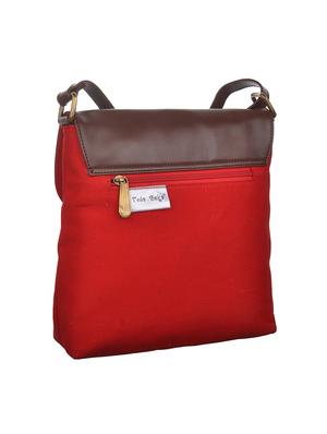 red canvas messenger sling bag - 14223972 - Standard Image - 2
