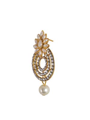 gold metal drop earrings - 14224416 - Standard Image - 2