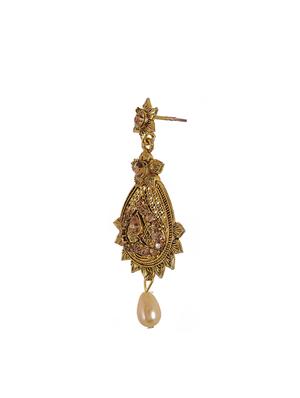 gold metal drop earrings - 14224438 - Standard Image - 2