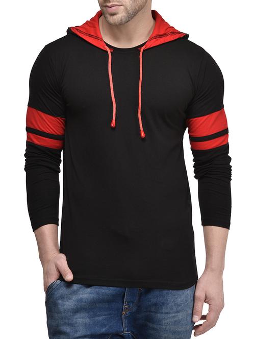 black cotton color block t-shirt - 14225120 - Very Small Image - 1