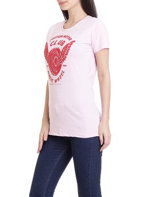 pink cotton casual tee - 14227271 - Standard Image - 2