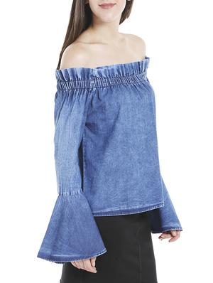 light blue denim top - 14227277 - Standard Image - 2
