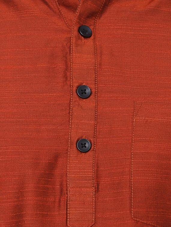 red rayon long kurta - 14227548 - Zoom Image - 5