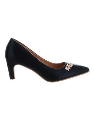 black fabric slip on pumps - 14229115 - Standard Image - 2