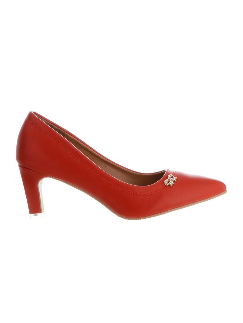 red fabric slip on pumps - 14229129 - Zoom Image - 2