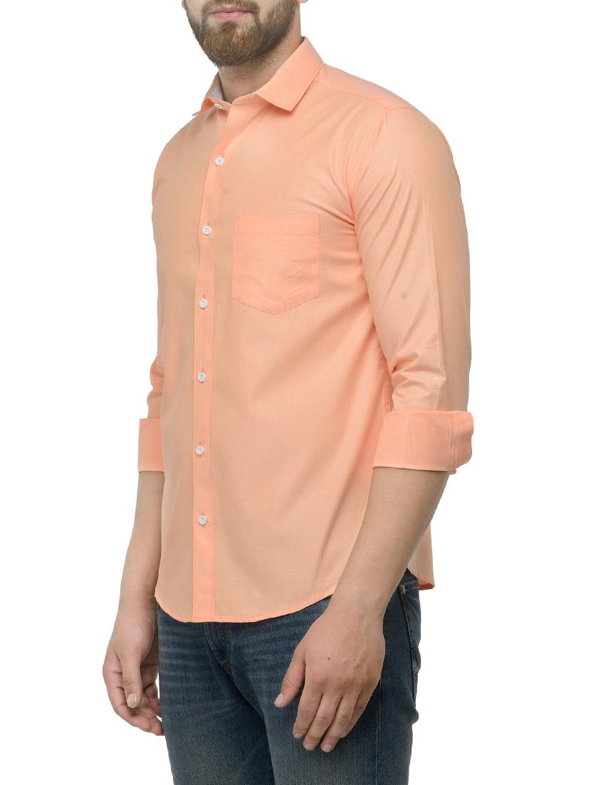 orange cotton casual shirt - 14231388 - Zoom Image - 2