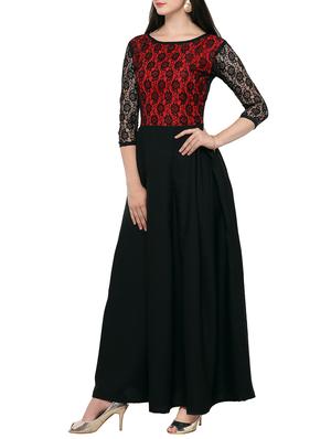lace sleeved pleated maxi dress - 14236543 - Standard Image - 2