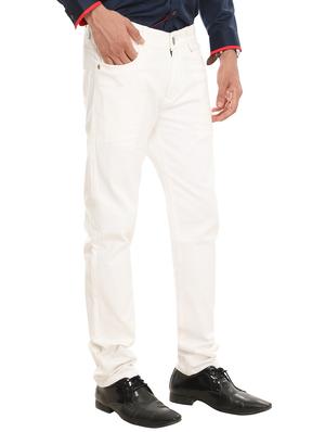 white cotton plain jeans - 14237504 - Standard Image - 2