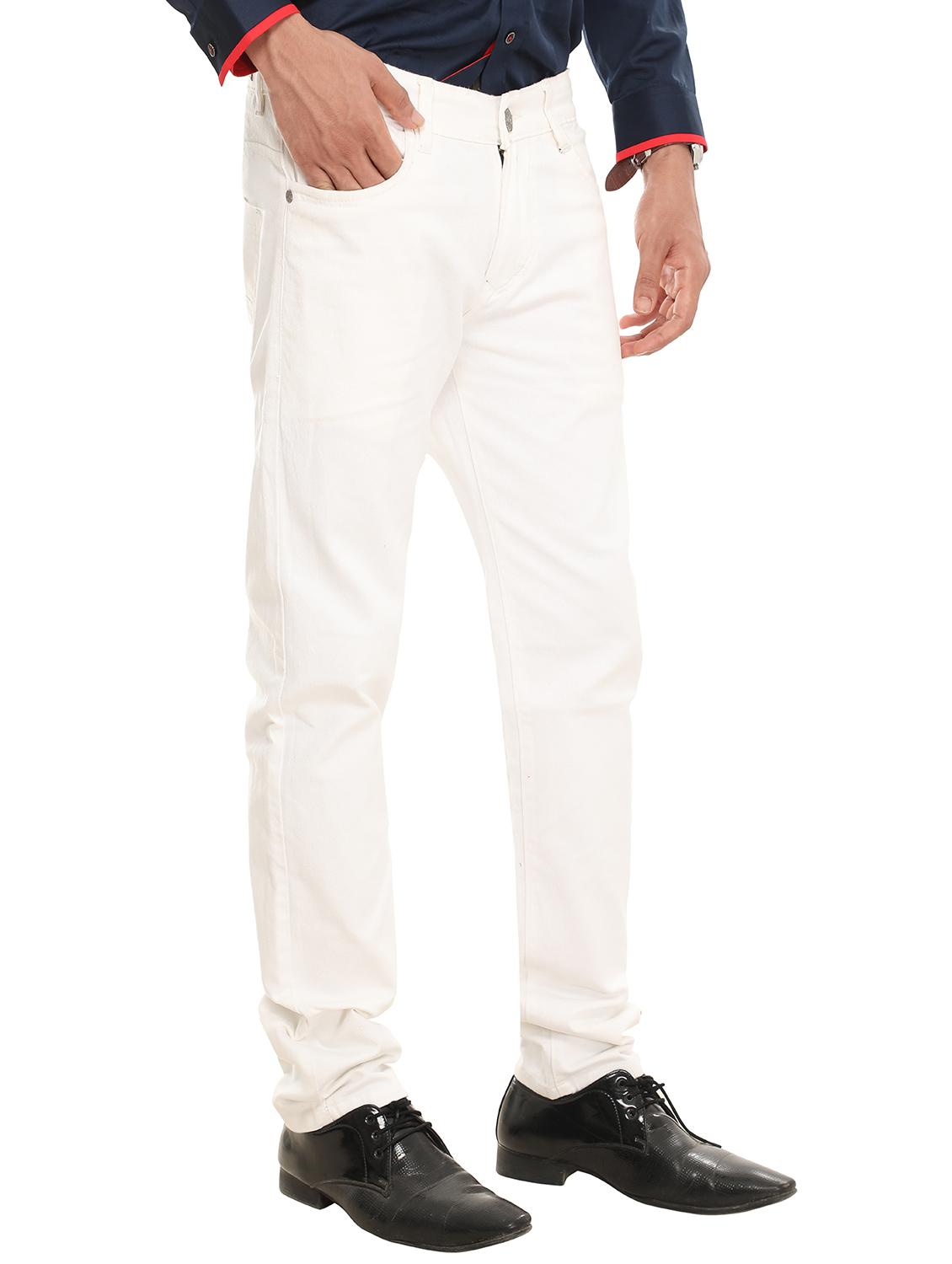white cotton plain jeans - 14237504 - Zoom Image - 2