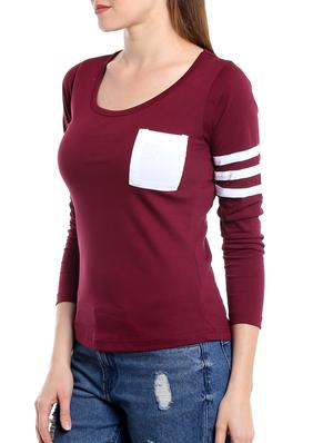 scoop neck contrast pocket patch tee - 14237905 - Standard Image - 2