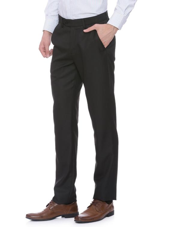 black polyester blend flat front trouser - 14238010 - Zoom Image - 2