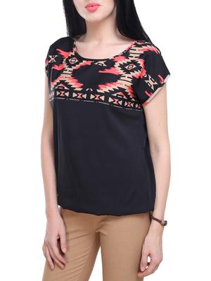 Elasticated hem printed top - 14240838 - Standard Image - 2