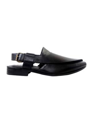 black Leather back strap sandal - 14242152 - Standard Image - 2
