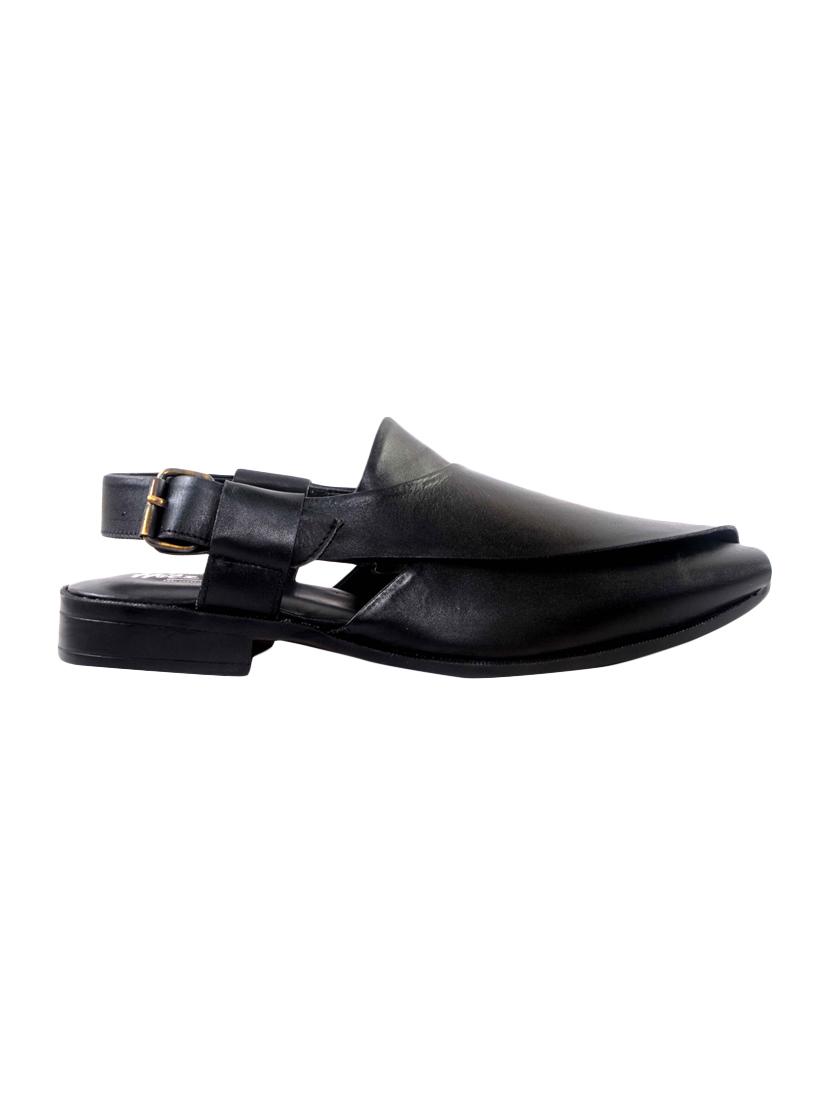 black Leather back strap sandal - 14242152 - Zoom Image - 2