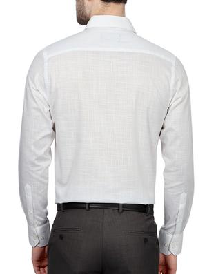 white cotton blend formal shirt - 14243156 - Standard Image - 2