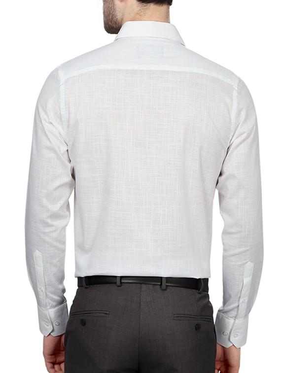 white cotton blend formal shirt - 14243156 - Zoom Image - 2