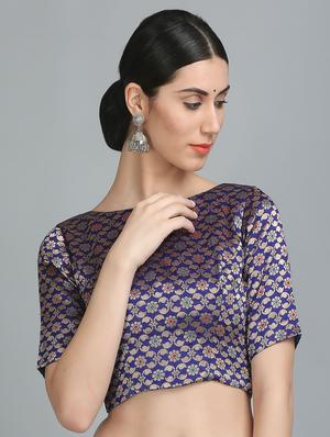 KAANCHIE NANGGIA purple brocade stitched blouse - 14251090 - Standard Image - 2