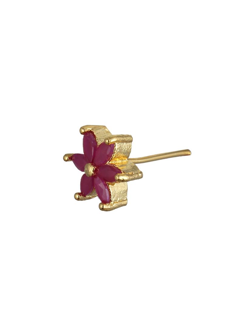 red brass studs earrings - 14260077 - Zoom Image - 2