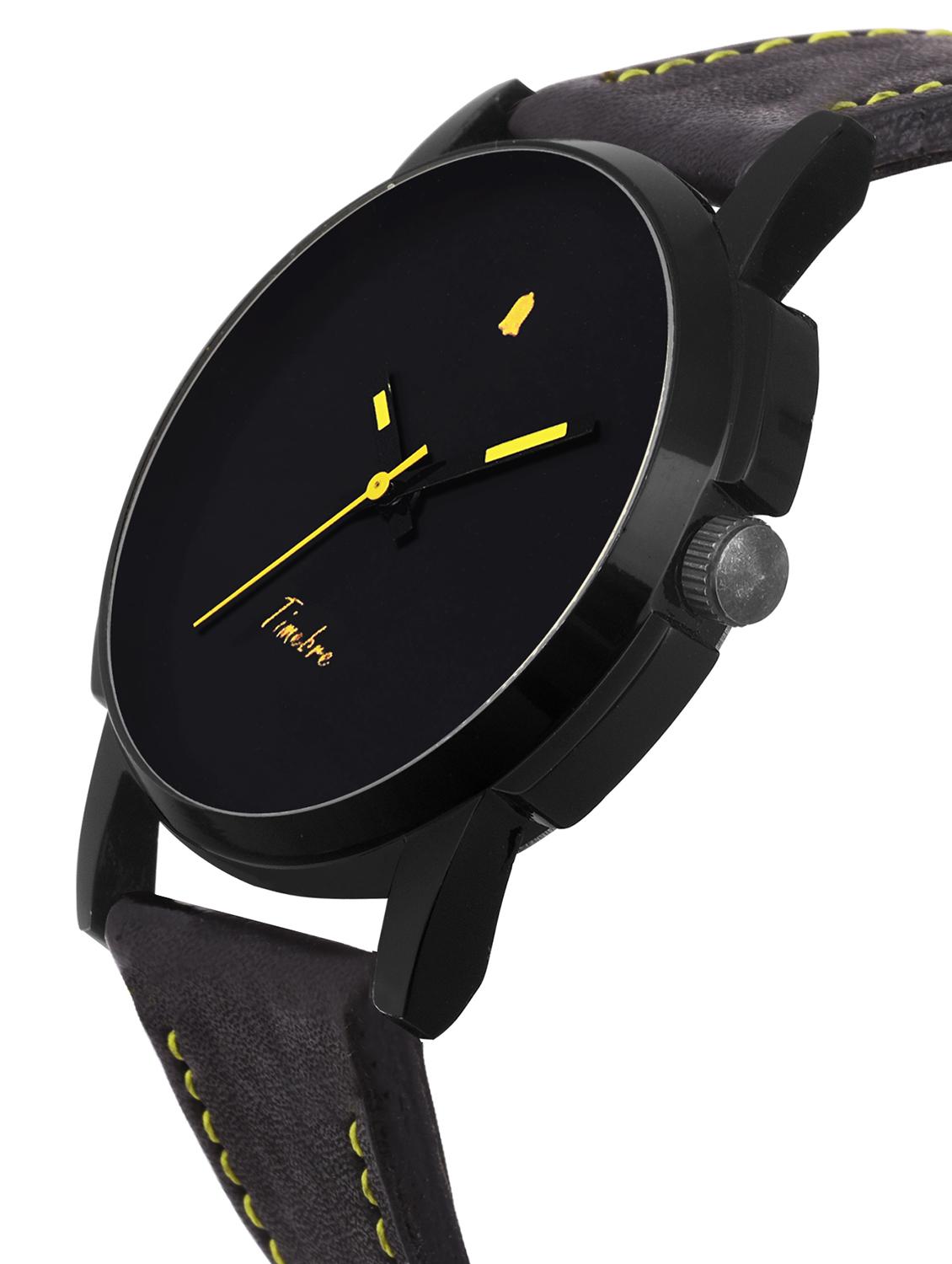 timebre men black furry casual analog watch - 14264860 - Zoom Image - 2