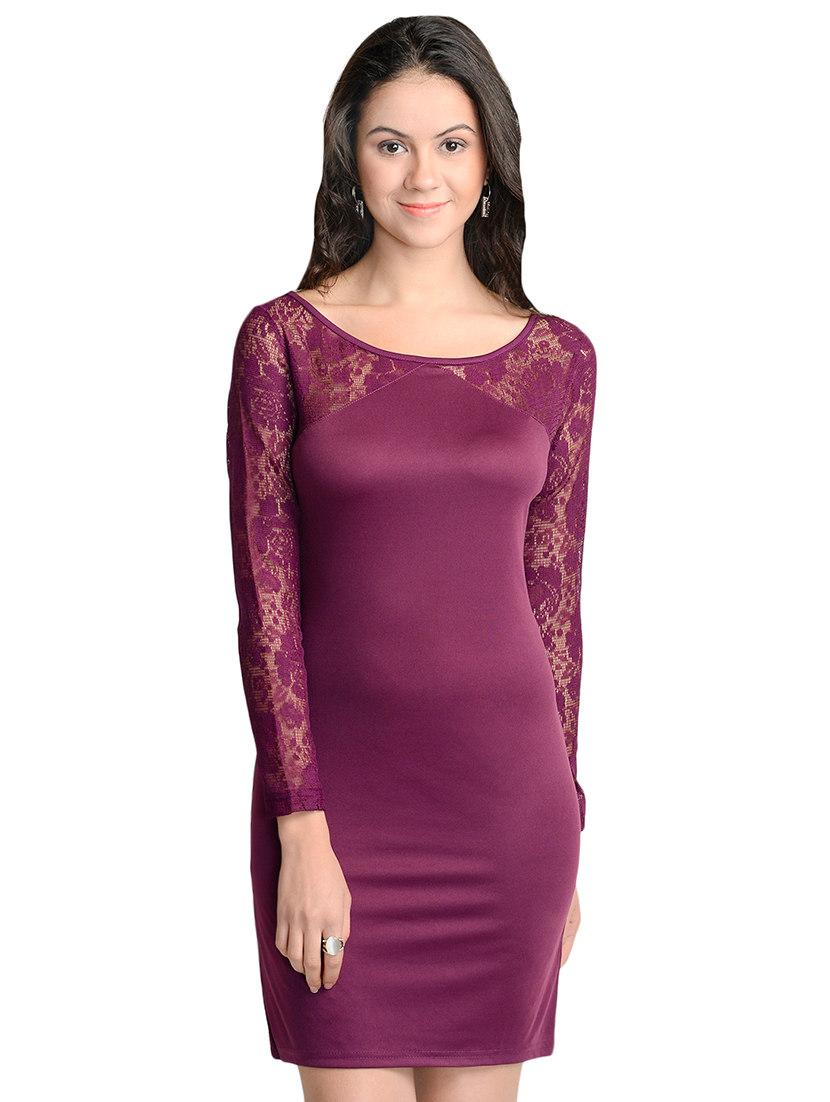 purple lace bodycon dress - 14265116 - Zoom Image - 2