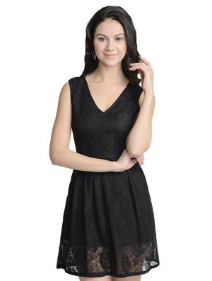 black lace skater dress - 14265120 - Standard Image - 2