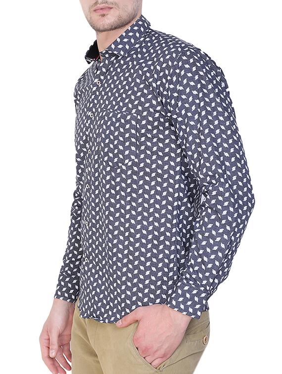 blue cotton casual shirt - 14267179 - Zoom Image - 2