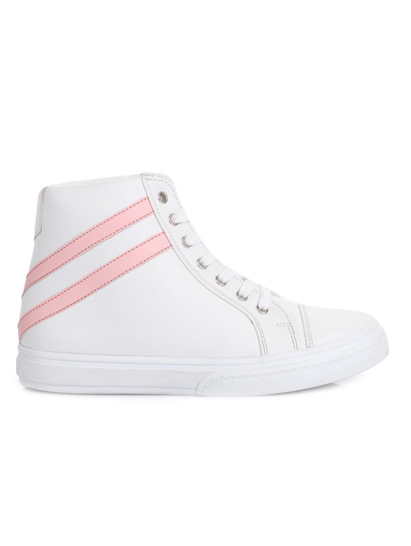 white leatherette lace up sneaker - 14268536 - Zoom Image - 2