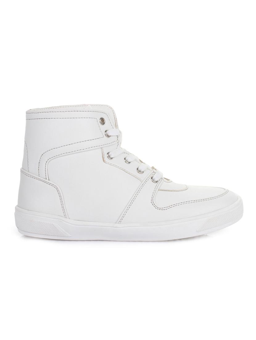white leatherette lace up sneaker - 14268538 - Zoom Image - 2