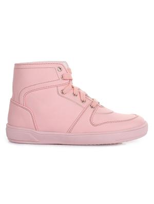 pink leatherette lace up sneaker - 14268539 - Standard Image - 2