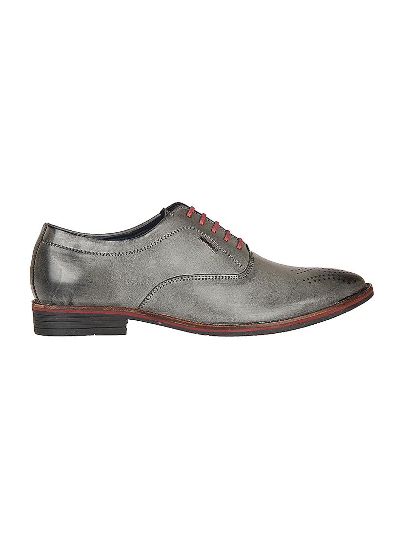 grey Leatherette lace-up oxford - 14268721 - Zoom Image - 2