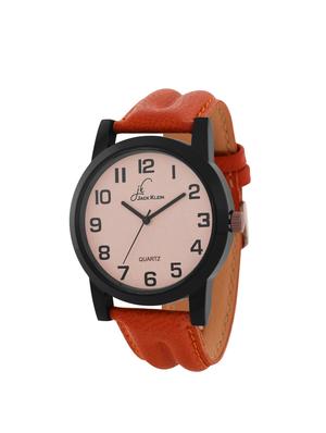 jack klein beige dial brown strap sober analogue wrist watch with brown belt and aviator glasses - 14279151 - Standard Image - 2