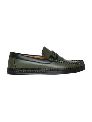 green leatherette slip on loafer - 14293235 - Standard Image - 2