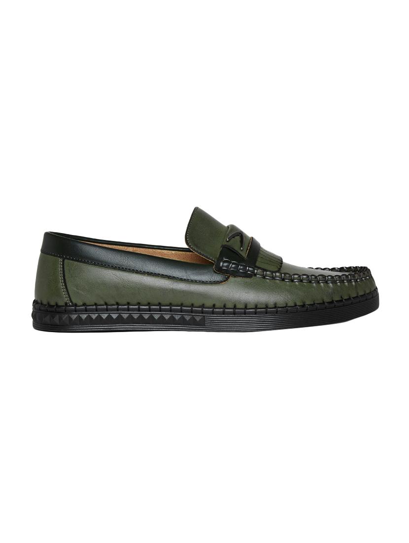 green leatherette slip on loafer - 14293235 - Zoom Image - 2